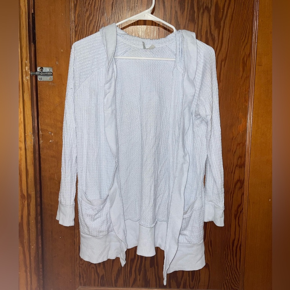 Mudd baby blue hooded cardigan with pockets